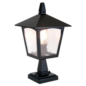 Elstead York 1 light outdoor post top lantern in black
