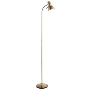 Endon Amalfi task or reading floor lamp in antique brass on white background