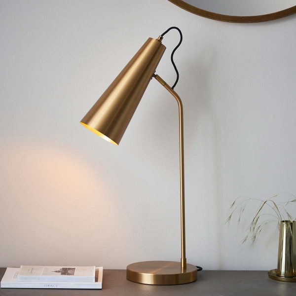 Endon Karna new 1 light table task lamp in antique brass on room table
