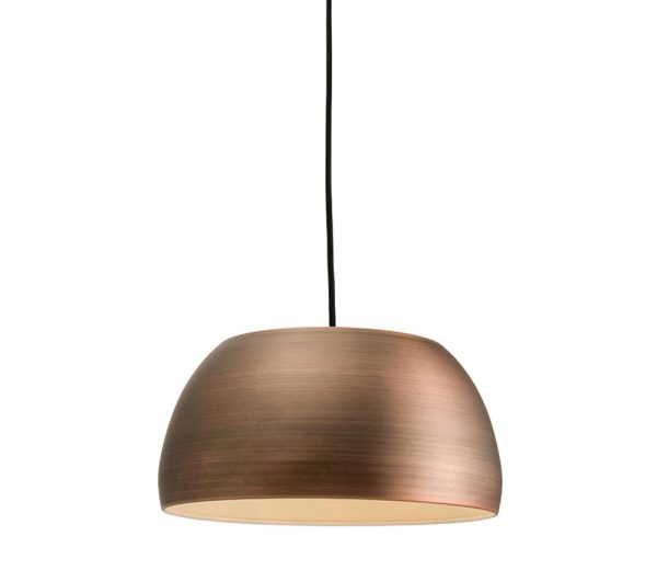Endon Connery Domed 1 Lamp Metal Pendant Ceiling Light Matt Bronze