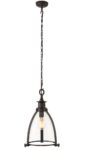 Endon Storni Large 1 Light Glass Chain Lantern Aged Bronze