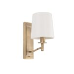 Endon Ortona Switched Single Wall Light Matt Aged Brass White Shade
