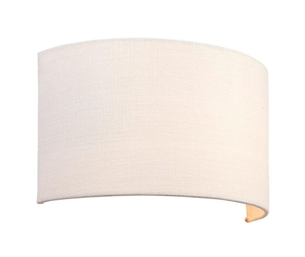 Endon Obi Half Round 1 Lamp Wall Light Vintage White Linen Shade