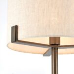 Endon Hayfield 1 Light Table Lamp Natural Linen Shade Brushed Bronze