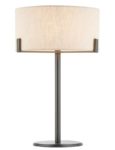 Endon Hayfield 1 Light Table Lamp Natural Linen Shade Brushed Bronze