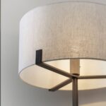 Endon Hayfield Floor Lamp Standard Natural Linen Shade Brushed Bronze