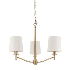 Endon Ortona classic 3 light chandelier in matt aged brass main image