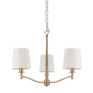 Endon Ortona classic 3 light chandelier in matt aged brass main image