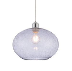 Dimitri grey smoked glass ceiling pendant lamp shade main image