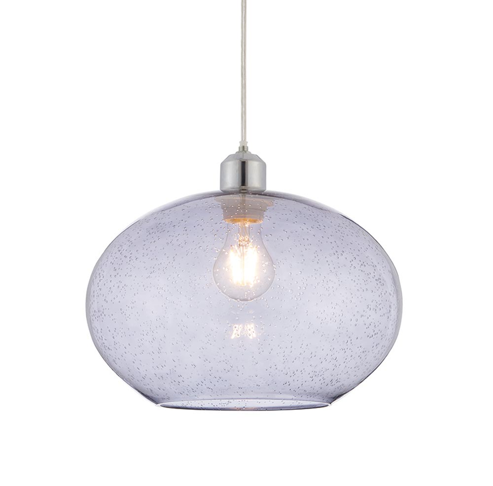 Endon Dimitri Easy Fit Grey Smoked Bubble Glass Pedant Lamp Shade