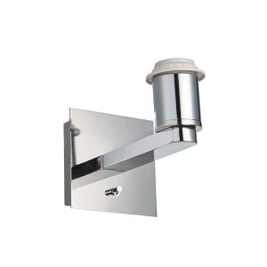 Issac switched bedside wall light in chrome bracket only white background