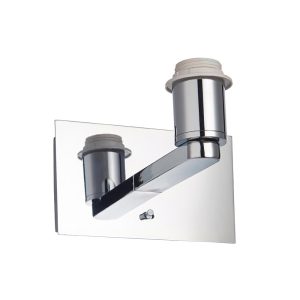 Issac switched bedside USB wall light chrome bracket only white background