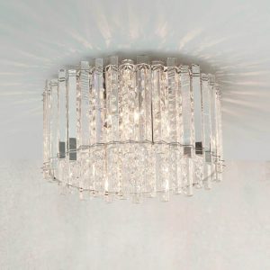Endon Hanna crystal 4 lamp flush mount low ceiling light main image