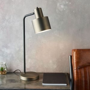 Mayfiled retro style desk reading lamp matt black & bronze roomset