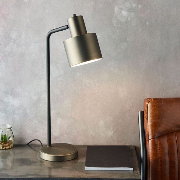 Mayfiled retro style desk reading lamp matt black & bronze roomset