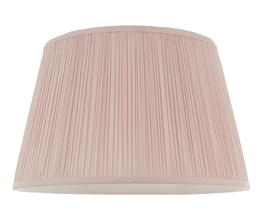 Freya Gathered Pleat 12″ Silk Table / Ceiling Shade Dusky Pink