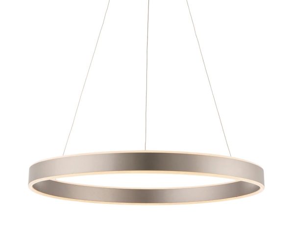 Endon Gen dimmable 43w LED ring pendant ceiling light matt nickel main image