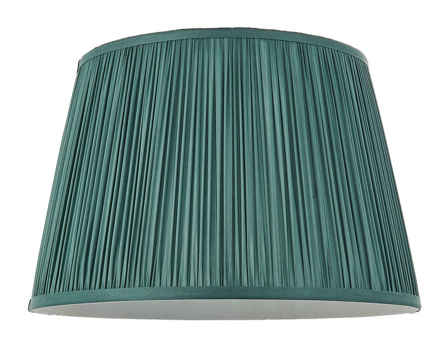 Freya Gathered Pleat 12″ Silk Table / Ceiling Shade Fir Green