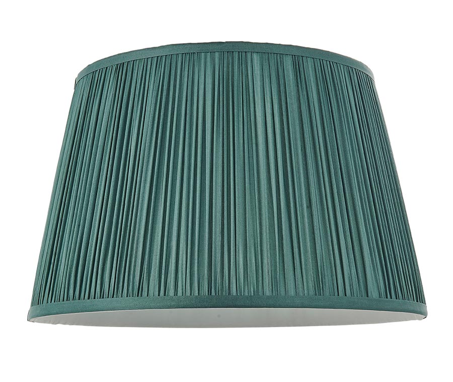 Freya Gathered Pleat 14″ Silk Table / Ceiling Shade Fir Green