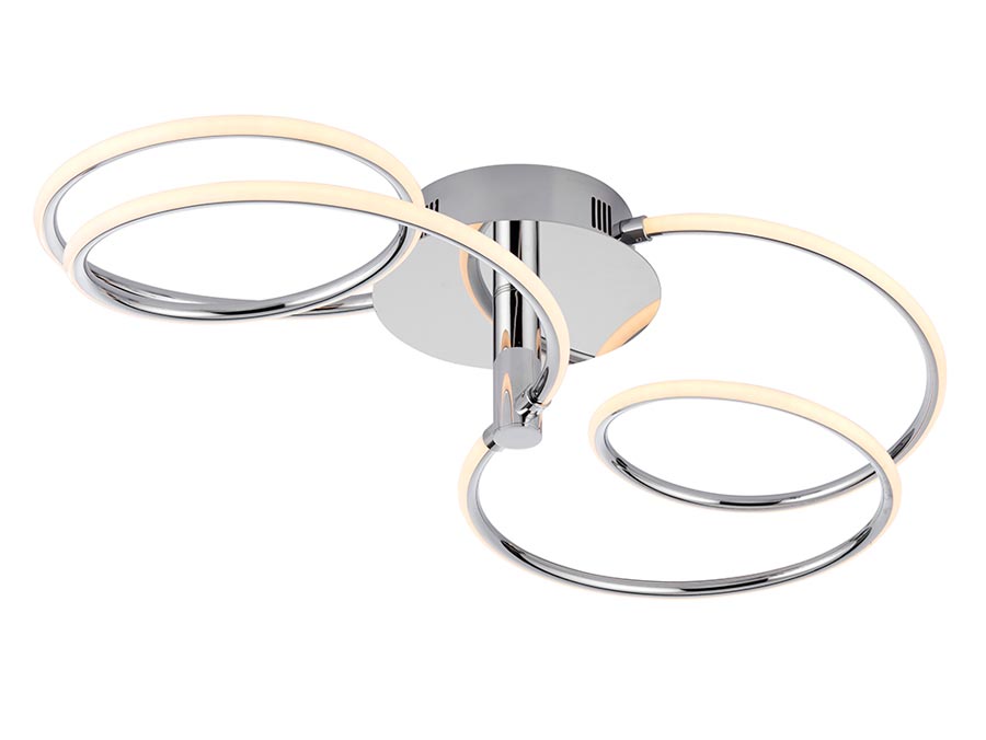 Endon Eterne Contemporary 2 Light Led Semi Flush Ceiling Chrome Light Led Semi Flush Ceiling Chrome, Modern Led Semi Flush Ceiling Lights