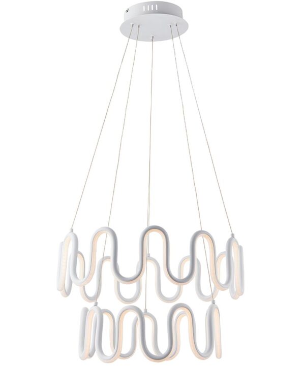 Endon Cern 2 Light Dimmable LED Ceiling Pendant White