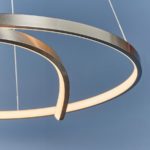 Endon Rafe Dimmable LED Hoop Ceiling Pendant Satin Nickel
