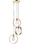 Endon Hoop Contemporary 3 Light Ceiling Pendant Multi Plated Finish