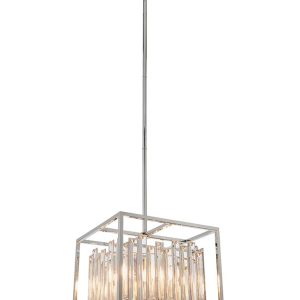 Endon Acadia 4 Light Modern Ceiling Pendant Chrome Crystal
