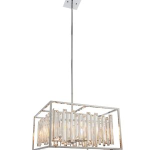Endon Acadia 6 Light Modern Ceiling Pendant Chrome Crystal