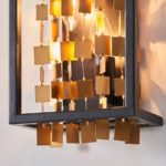 Endon Daya 2 Light Modern Box Wall Light Matt Black & Gold