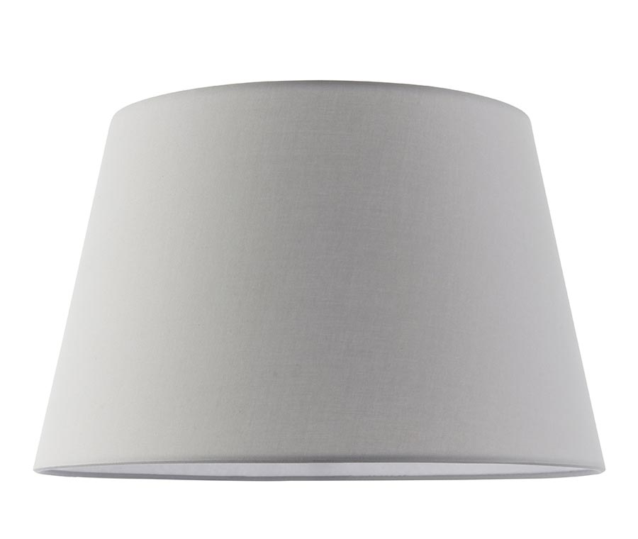 Evie Tapered 14″ Light Grey Cotton Table / Ceiling Lamp Shade