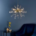 Endon Calla 8 Light Ceiling Pendant Polished Gold Clear Glass