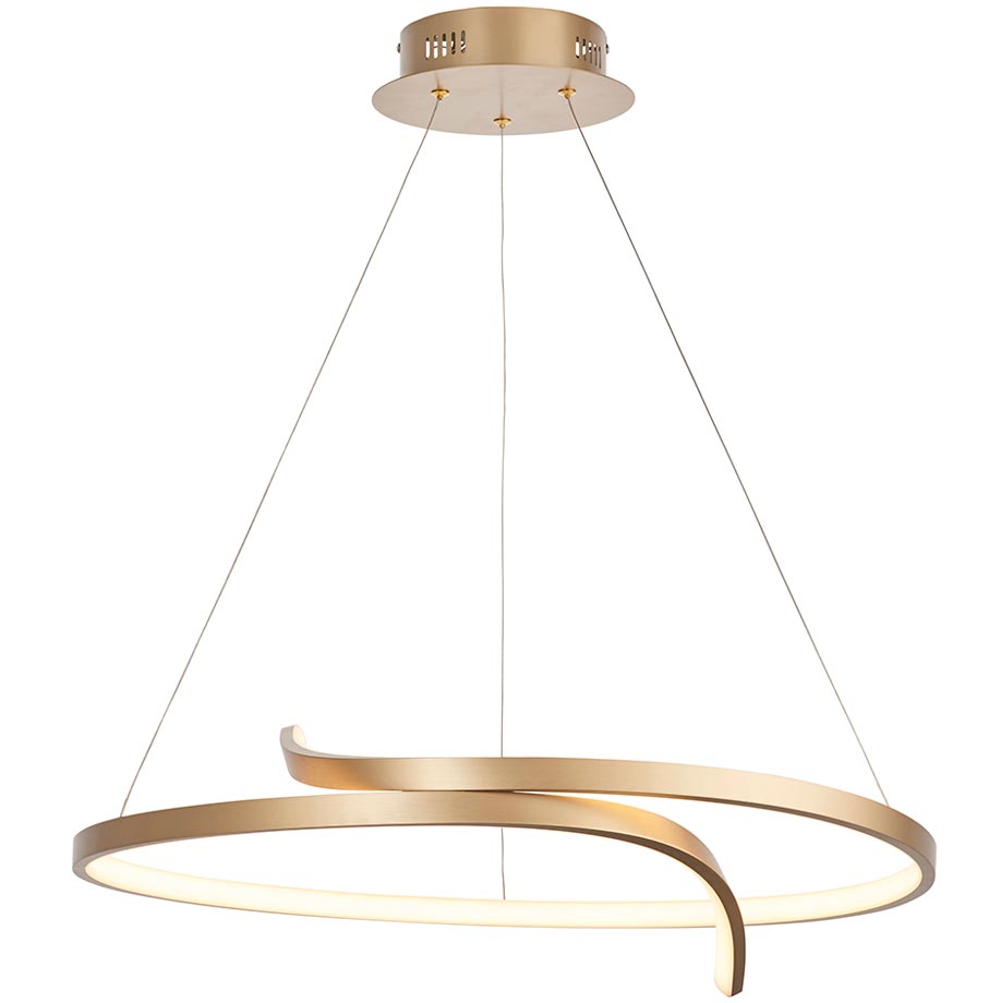 Endon Rafe Dimmable LED Hoop Ceiling Pendant Brushed Gold