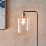 Endon Toledo 1 Light Modern Industrial Style Floor Lamp Brushed Nickel