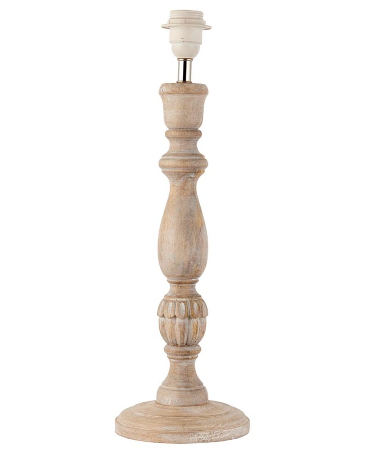 Endon Sagara White Washed Wood Candlestick Table Lamp Base 90574 Endon Sagara White Washed Wood, White Wooden Candlestick Lamp Base