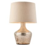 Meteora 1 Light Pearl Ombre Foil Glass Table Lamp White Shade