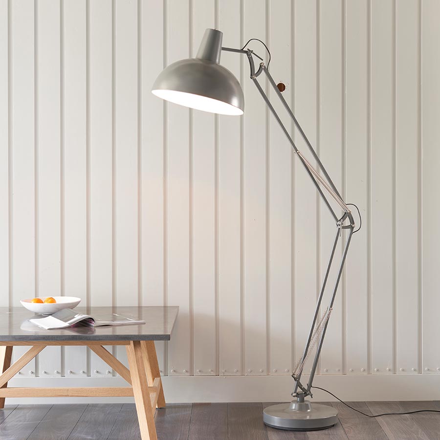 Endon Marshall Adjustable Angle Floor Lamp Slate Grey