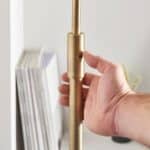 Otto 1 Light Black Marble Arc Floor Lamp Antique Brass Opal Glass Shade