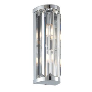 Endon Shimmer crystal glass 2 lamp luxury bathroom wall light in chrome main image