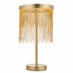 Endon Zelma LED Ring Table Lamp Satin Brass Gold Finish Chain