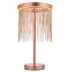 Endon Zelma LED Ring Table Lamp Brushed Copper Chain Waterfall