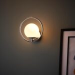 Endon Orb Single Wall Light Polished Chrome Opal White Glass Globe