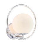 Endon Orb Single Wall Light Polished Chrome Opal White Glass Globe