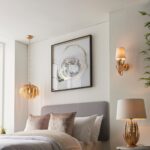Endon Delphine Floral 1 Light Table Lamp Gold Leaf Ivory Cotton Shade