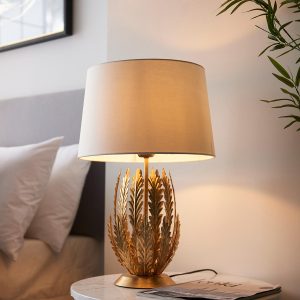 Endon Delphine floral 1 light table lamp in gold leaf main image