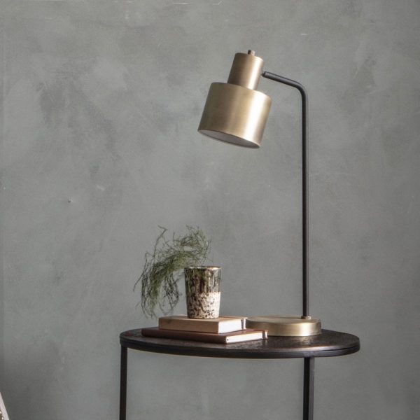 Mayfiled retro style desk reading lamp matt black & brass roomset