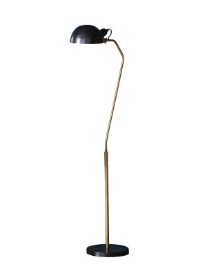 Endon Largo retro table task lamp aged brass satin black full height