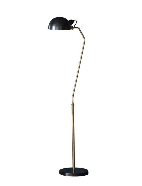 Endon Largo retro table task lamp aged brass satin black full height