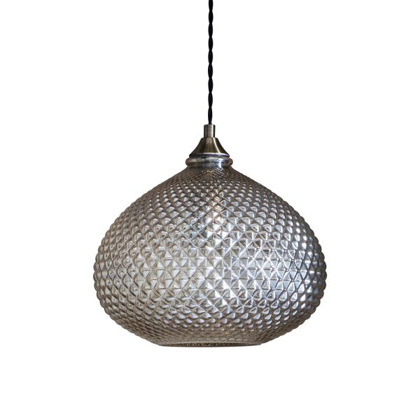 Livia single lamp dimpled champagne glass pendant ceiling light