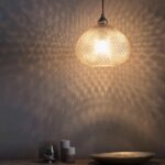 Livia Single Lamp Dimpled Champagne Glass Pendant Ceiling Light